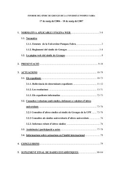 Informe del S&iacute;ndic de Greuges - 17 de maig del 2006 - 10 de maig del 2007 (PDF)