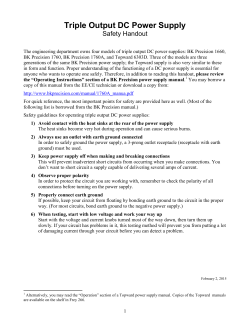 Safety Handout - Triple Output Power Supply