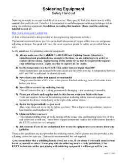 Safety Handout - Soldering Equipment