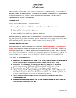 Safety Handout - 3DPrinter