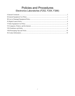 Electronics Laboratories General Policies and Procedures