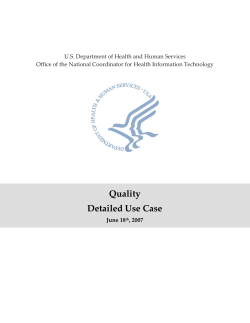Quality Reporting for Outcomes - Use Case