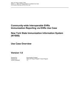 Immunization Reporting via EHRs - Use Case