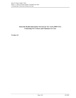 Connecting New Yorkers and Clinicians - Use Case