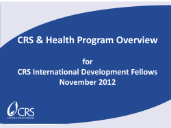 Employer Info Session: Catholic Relief Services - IDFP