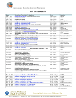 Archived Career Services Events - Fall 2012