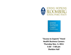 "Access to Experts" Panel: Health Business Careers