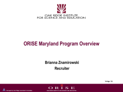 Employer Info Session: ORISE