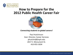 Preparing for the 2012 Public Health Career Fair Workshop