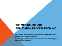 Preparing for and Applying to Medical School