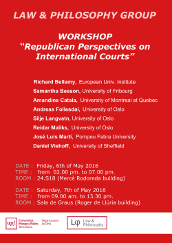 Seminari Law & Philosophy 6 i 7 Maig 2016