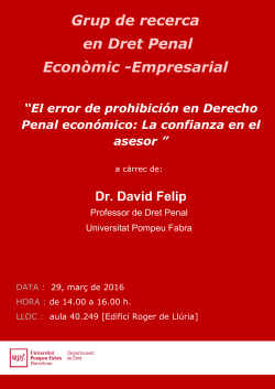Seminari Área Dret Penal 29 Marc 2016