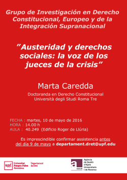 Seminari Grup Recerca Dret Constitucional 10 Maig 2016