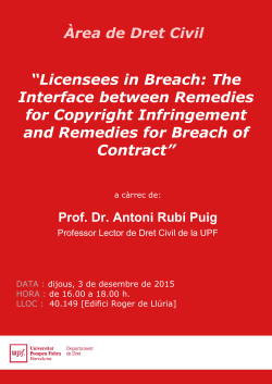 Seminari Dret Civil 3 Desembre 2015