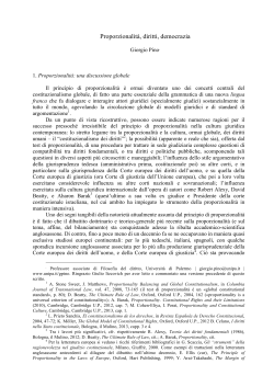 Proporzionalit&agrave;, diritti, democrazia