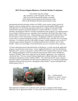 2013 Western Region Blueberry Pesticide Decline Evaluations