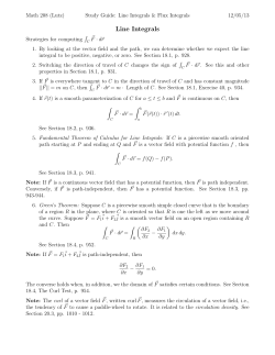 Line Integrals & Flux Integrals
