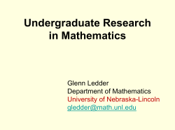 brief notes on undergraduate research