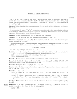 Integral Closures Notes