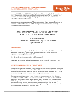 HOW HUMAN VALUES AFFECT VIEWS ON GENETICALLY ENGINEERED CROPS
