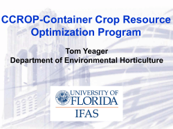 CCROP Container Crop Resource Optimization Program