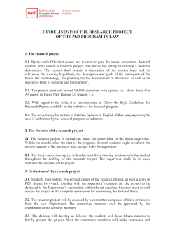 Guidelines for the research project-2015-2016