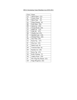 SFCC Swimming Team Member List 2010-2011
