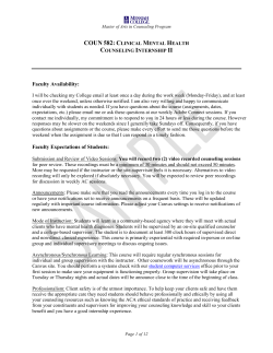 Sample Syllabus: COUN 582