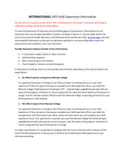 See International Field Experience Information