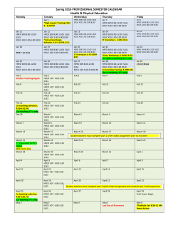 Spring 2016 Health and Physical Education