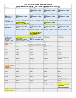 Spring 2016 Secondary, Modern Languages, and Grades 4-8