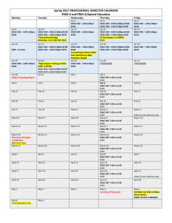 Spring 2016 Grades PreK-4 and PreK-4/Special Education