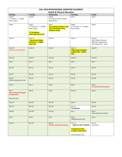 Fall 2015 Health and Physical Education