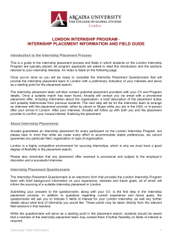 Internship Options