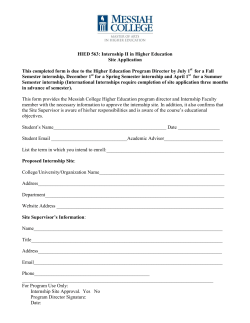 HIED 563: Internship ll Site Application