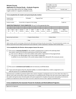 HIED Directed Study form