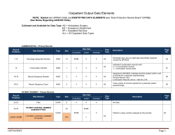 Outpatient - Table of Contents