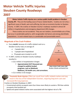 Motor Vehicle Traffic Injuries, Steuben Roadways, 2007