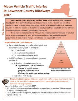 Motor Vehicle Traffic Injuries, St. Lawrence Roadways, 2007