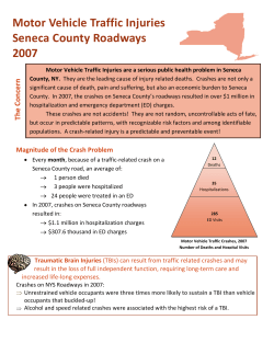 Motor Vehicle Traffic Injuries, Seneca Roadways, 2007