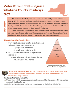 Motor Vehicle Traffic Injuries, Schoharie Roadways, 2007