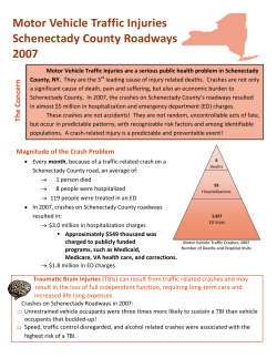 Motor Vehicle Traffic Injuries, Schenectady Roadways, 2007