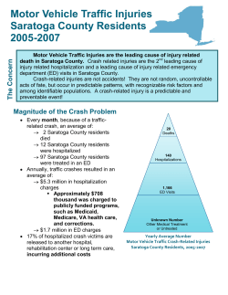 Motor Vehicle Traffic Injuries, Saratoga, 2005-2007