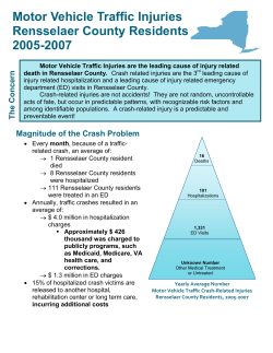 Motor Vehicle Traffic Injuries, Rensselaer, 2005-2007