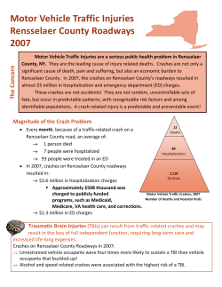 Motor Vehicle Traffic Injuries, Rensselaer Roadways, 2007