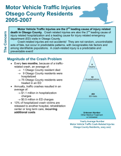 Motor Vehicle Traffic Injuries, Otsego, 2005-2007