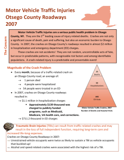 Motor Vehicle Traffic Injuries, Otsego Roadways, 2007