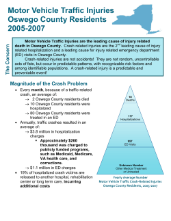 Motor Vehicle Traffic Injuries, Oswego, 2005-2007