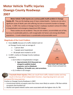 Motor Vehicle Traffic Injuries, Oswego Roadways, 2007
