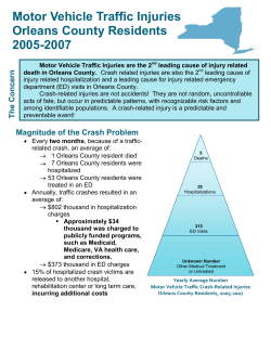 Motor Vehicle Traffic Injuries, Orleans, 2005-2007